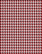 Bold Houndstooth Red White Black Rug