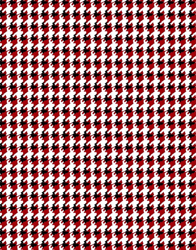 Bold Houndstooth Red White Black Rug