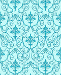 Aqua Teal Rococo Swirl Flora Rug
