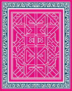Hot Pink Geometric Interlocking Diamond Rug