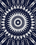 Bold Indigo Symmetrical Sunburst Rug
