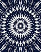 Bold Indigo Symmetrical Sunburst Rug