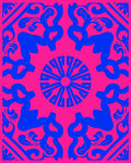 Vibrant Blue Swirl Medallion Rug