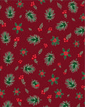 Festive Red Holly Berry Pine Sprig Rug