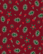 Festive Red Holly Berry Pine Sprig Rug