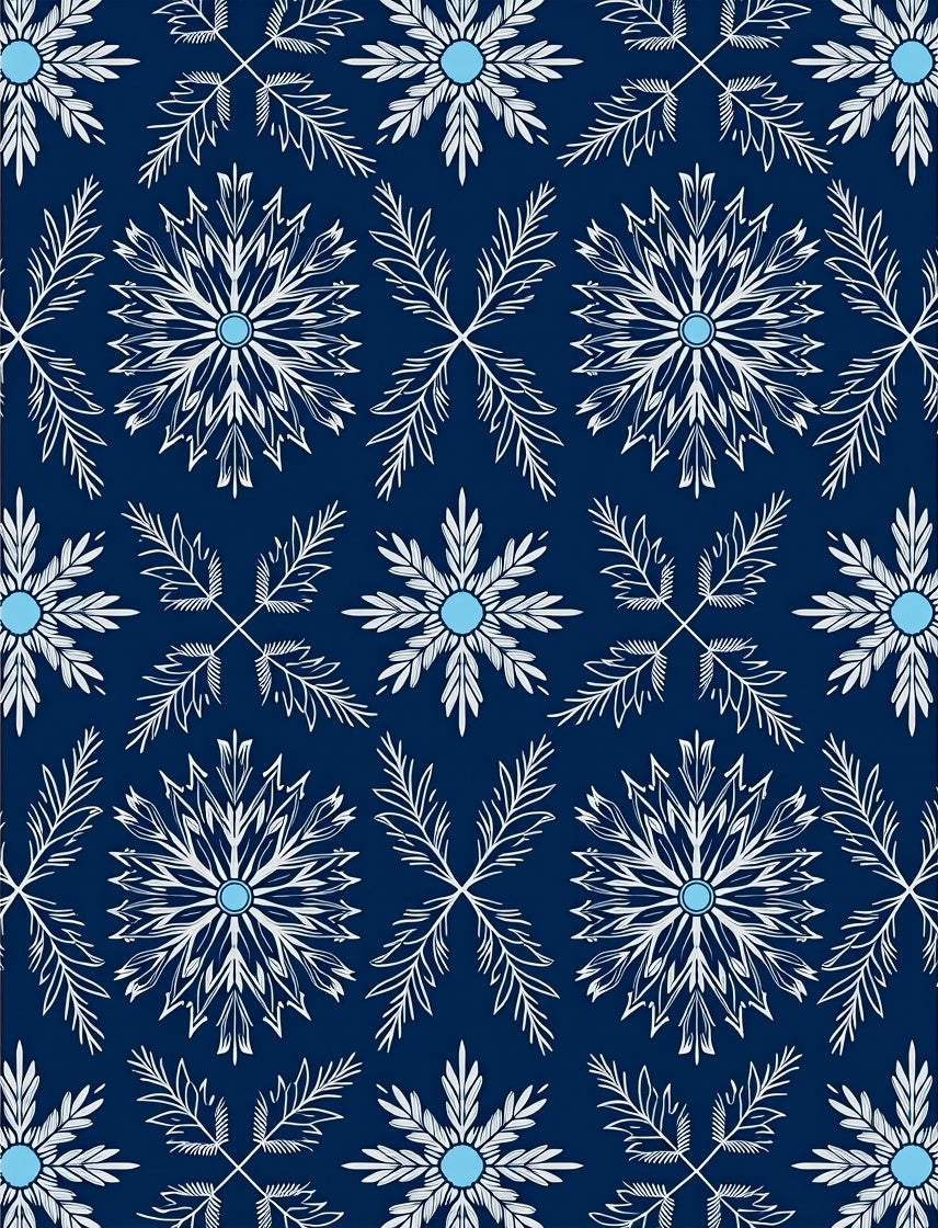 Navy Blue Snowflake Mandala Rug