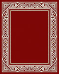 Crimson White Interlocking Knot Border Rug
