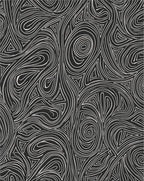 Monochrome Swirl Outline Abstract Rug