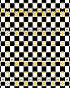 Victorian Black Gold Courtly Motif Rug