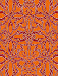 Orange Red Swirling Abstract Medallion Rug