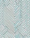 Interlocking Chevron Teal and Black Lines Rug