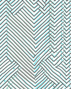 Interlocking Chevron Teal and Black Lines Rug