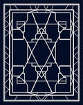 Deep Navy Geometric Architectural Overlay Rug