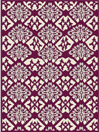 Dusky Rose Flower Diamond Medallions Rug