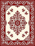 Deep Red Baroque Central Bloom Rug