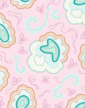 Pink Teal Floral Swirl Scatter Rug