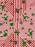Christmas Elf Red White Stripe Holly Rug