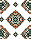 Emerald Orange Filigree Diamond Medallion Rug