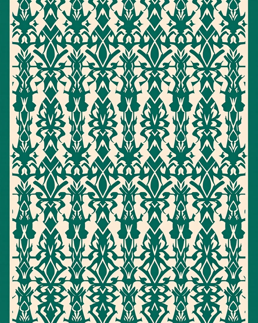 Teal Classic Symmetry Medallion Rug
