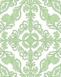Pale Green Floral Vine Artwork Rug