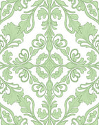 Pale Green Floral Vine Artwork Rug