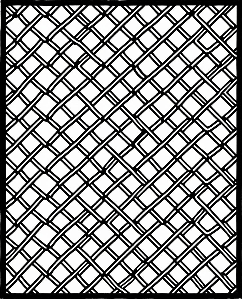 Bold Black Woven Lattice Rug