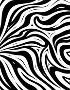 Bold Black White Swirling Stripes Rug