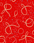 Scrawled Red Confetti Ribbon Rug