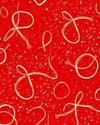 Scrawled Red Confetti Ribbon Rug