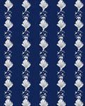 Classic Navy White Shell Flourish Stripe Rug