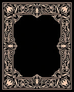 Elegant Formal Tan Border Rug