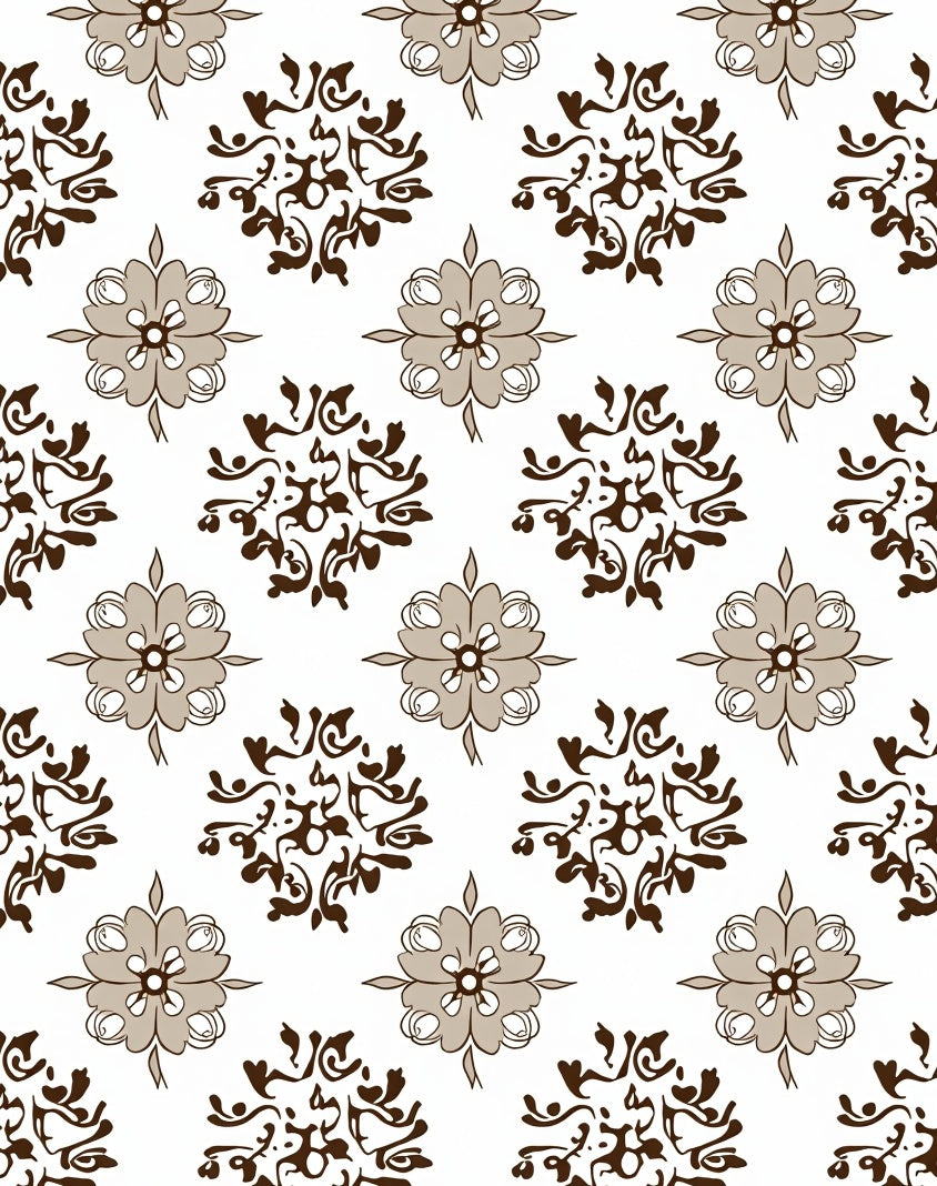 Brown Beige Floral Mandala Radiance Rug