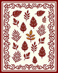 Crimson Foliage Medallion Border Rug