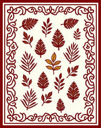 Crimson Foliage Medallion Border Rug