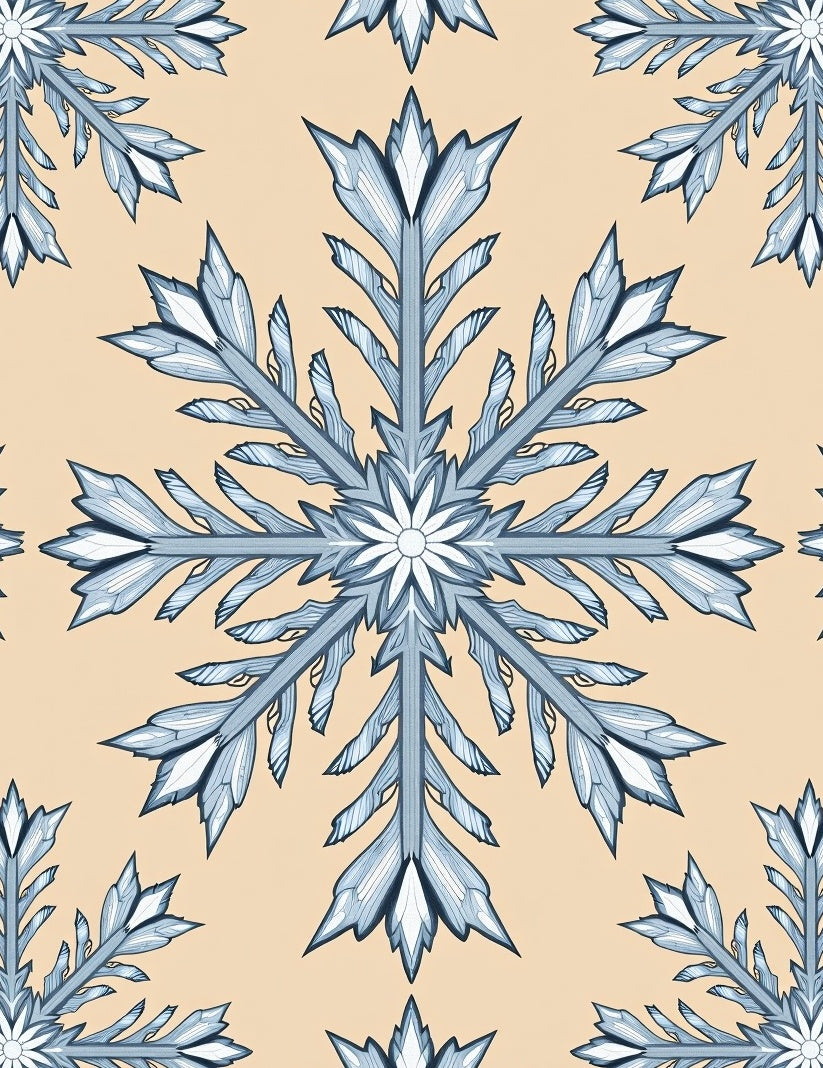 Pale Blue Snowflake Mandala Art Rug