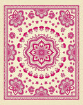 Radiant Pink Mandala Floral Cream Rug