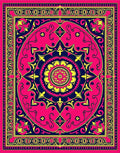 Vibrant Pink Geometric Star Burst Rug