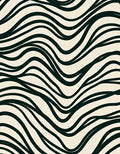 Bold Black Wavy Stripe Rug