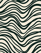 Bold Black Wavy Stripe Rug
