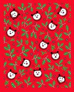 Red Panda Leaf Small Flower Rug