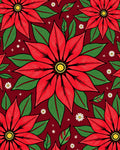 Bold Red Poinsettia Floral Garden Rug