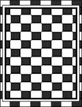 Black White Checkerboard Grid Border Rug