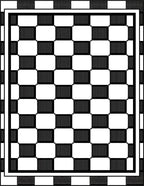Black White Checkerboard Grid Border Rug