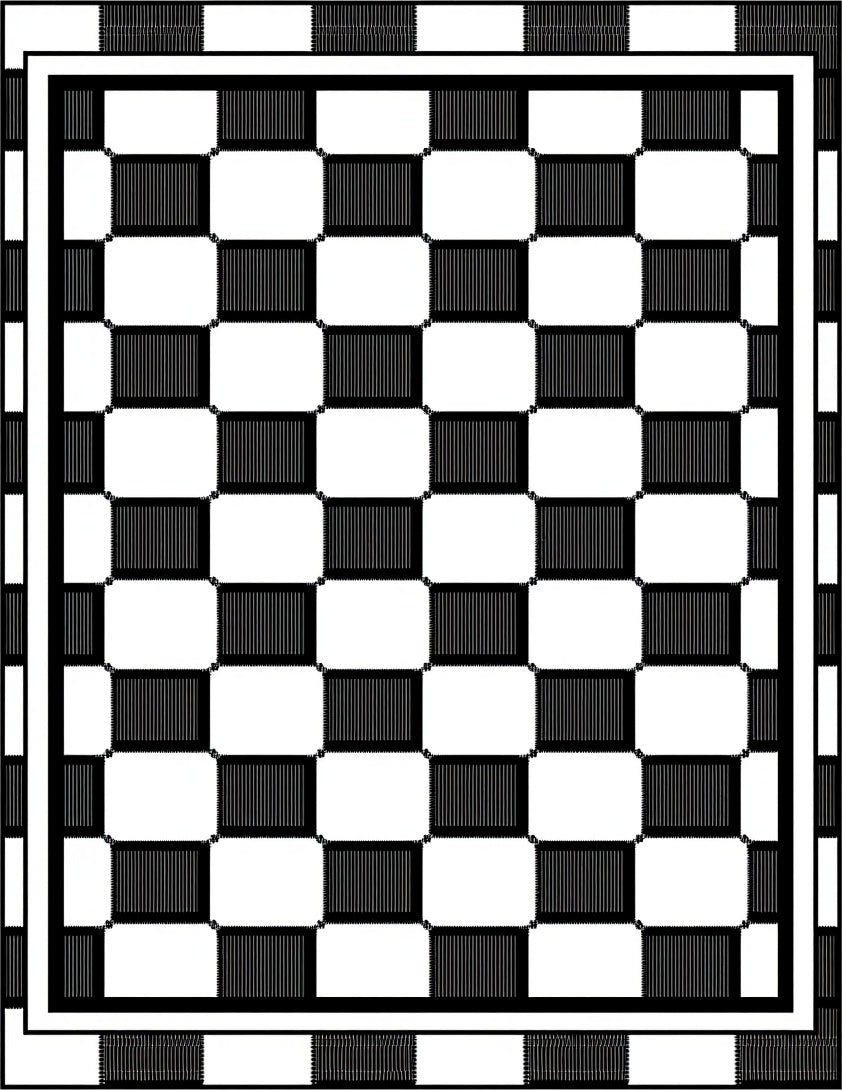 Black White Checkerboard Grid Border Rug