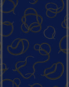 Navy Blue Abstract Knot Rug