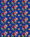 Red White Dragon Blue Floral Rug