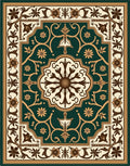Victorian Emerald Floral Medallion Rug
