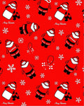 Christmas Red Santa Snowflakes Repeat Rug