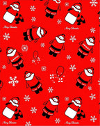 Christmas Red Santa Snowflakes Repeat Rug