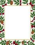 Festive Evergreen Pinecone Bow Border Rug